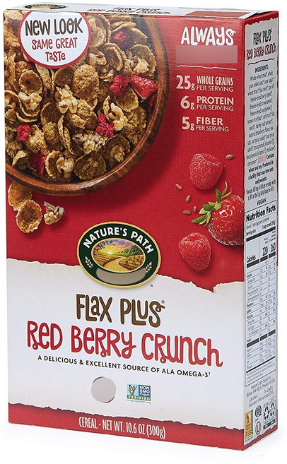 네이쳐스패스 플랙스 플러스 레드 베리 크런치 시리얼 비건 홀 그레인, 300g, 1개