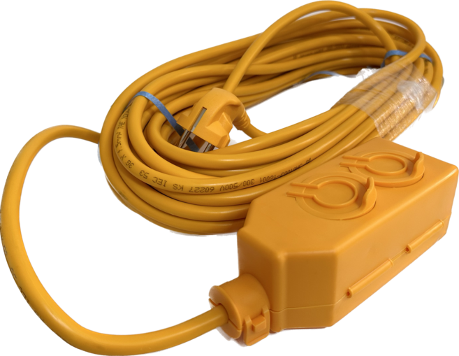 전기리드선 2.5SQ 캠핑 연장선 작업선 전기선 2구 국내제작 10호 20호 30호, 1세트, 노랑, 28m