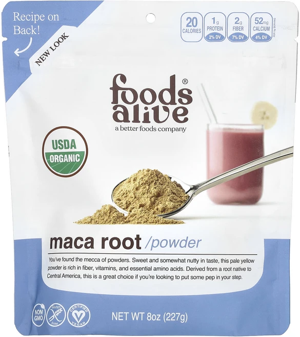 Foods Alive 유기농 마카 뿌리 분말 227g(8oz), FoodsAlive유기농마카뿌리분말227g8oz, 227g, 1개 - 쿠팡