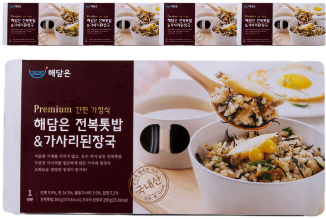 [국내산] 해담은 전복톳밥 가사리된장국, 5개, 500g