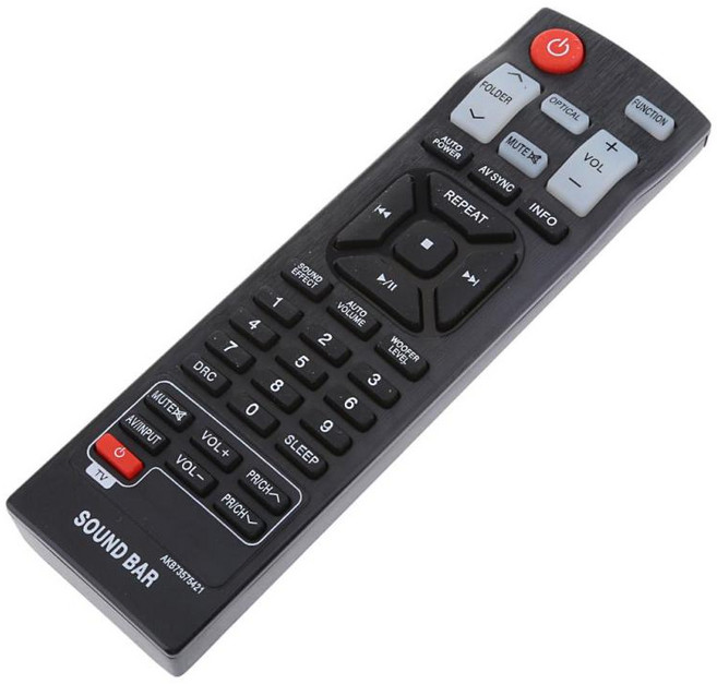 AKB73575421 LG 사운드바/TV용 사운드바 교체용 리모콘, 블랙, 설명, 설명, 1개