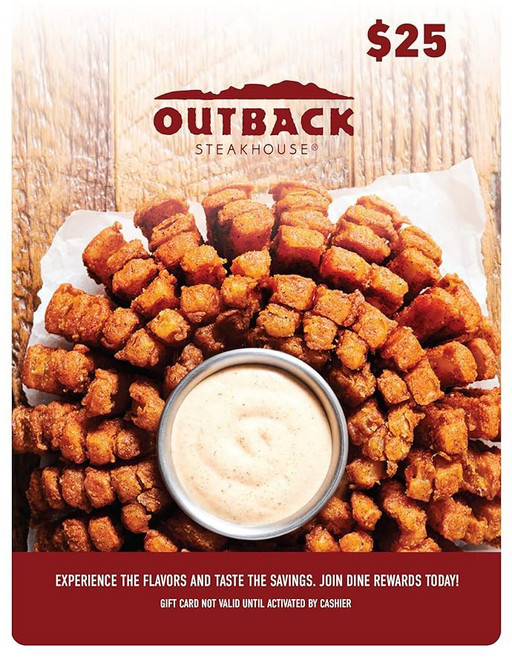 아웃백 스테이크하우스 레스토랑 $100 기프트 카드, 25, Traditional