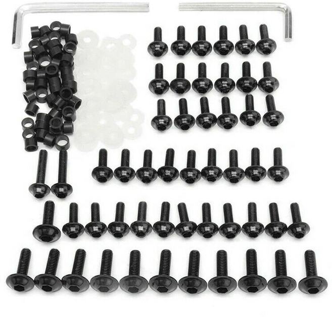 대한 158PCS 유니버셜 오토바이 페어링 나사 너트 키트 모토 바디 워크 볼트 나사 야마하 YZF R1 R6 R3 2004 ~ 2008 (블랙), 하나, 보여진 바와 같이, 1개