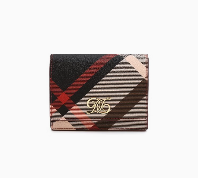 닥스 비비드한 골드 로고장식 가죽 여성 미니 반지갑 (선물포장)