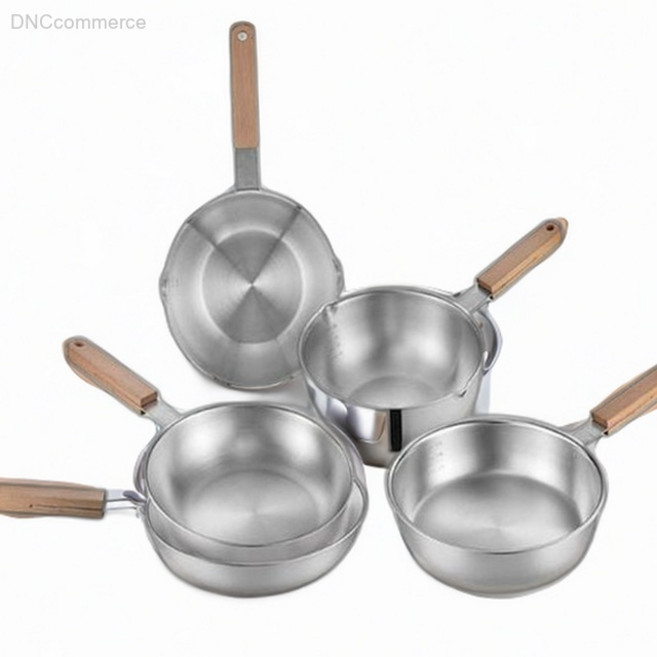 풍년 스테인리스 인덕션 편수 냄비 18cm 우드손잡이