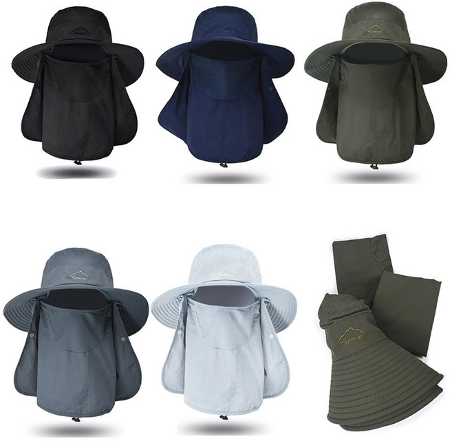 자외선차단 모자 햇빛가리개 챙넓은 골프 등산 낚시 캠핑 농사용 여름 방수 사파리 썬캡, 블랙