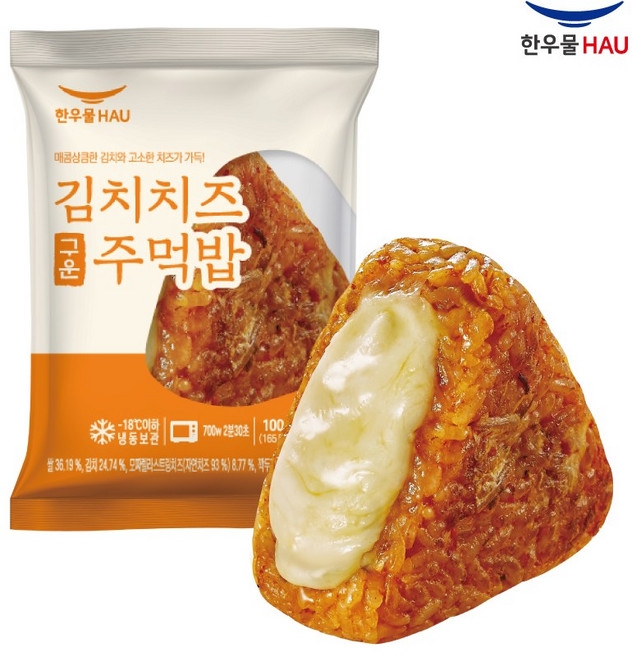 한우물 구운 주먹밥 - 김치치즈, 4개, 100g
