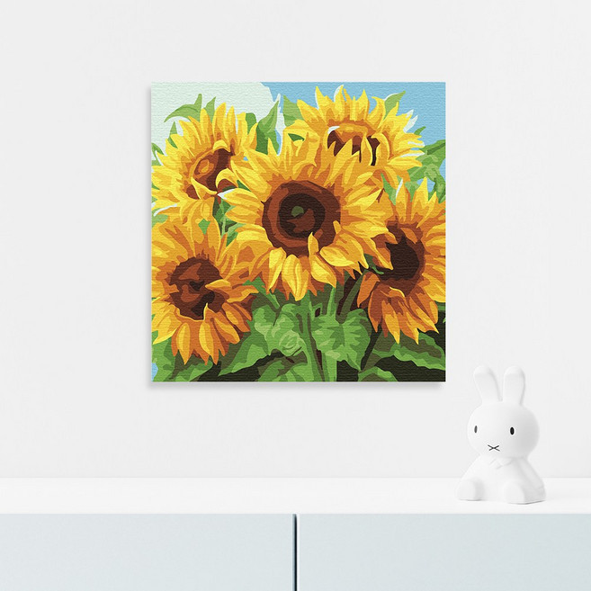 플레이어바웃 DIY 활짝핀 해바라기 명화그리기 유화 그림 20x20, 활짝핀 해바라기 (BX3832), 1개