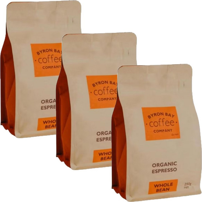 바이런 베이 오가닉 에스프레소 원두커피빈, 3개, 250kg, 홀빈(분쇄안함)
