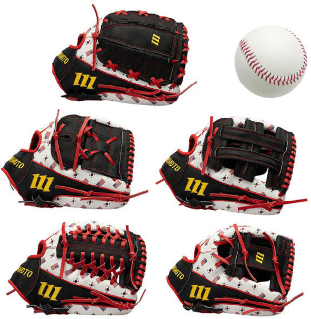 모리모토 M380 유소년 야구글러브 티볼글러브 야구공, 혼합색상, 1개