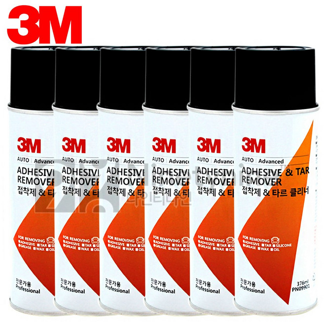 3M 접착제 타르 클리너-376ml 6개 PN9901 스티커 제거제 크리너 스티커제거 타르제거 접착제제거 스티커제거제, 376ml