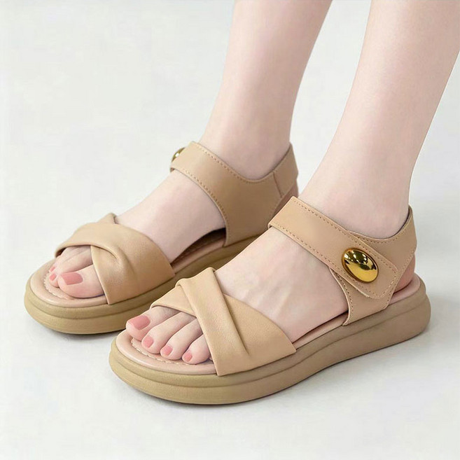 Modern Fashion 여성 발편한 벨크로 샌들 베이직 여름 신발 X171