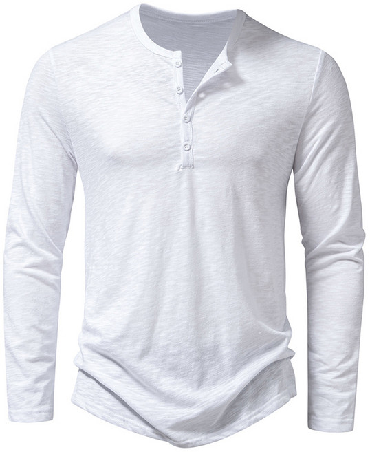 CBHV 남자 헨리넥 셔츠 무지 긴팔 티셔츠