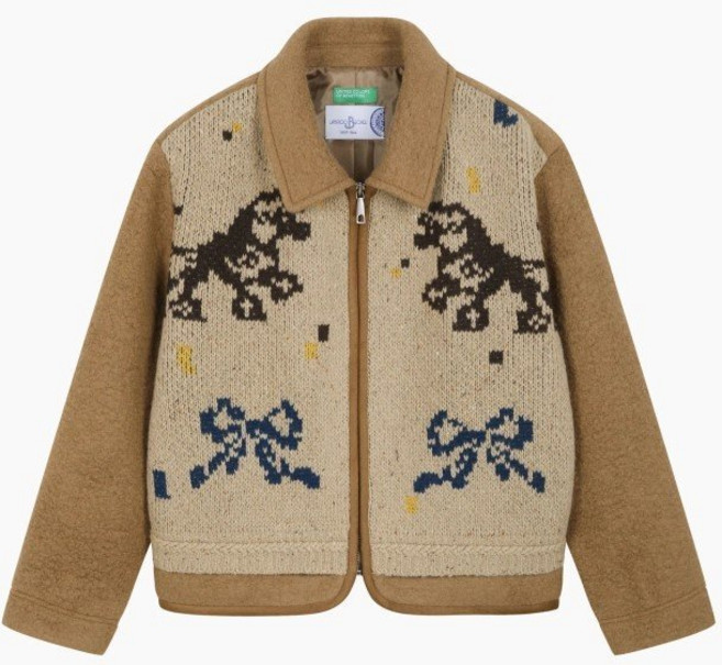 [국내백화점] 베네통 점퍼 베네통 자카드 니트 블록 집업 코트BACT60561 꾸안꾸룩 점퍼추천 출근룩 데일리룩 이탈리아감성 베네통코리아