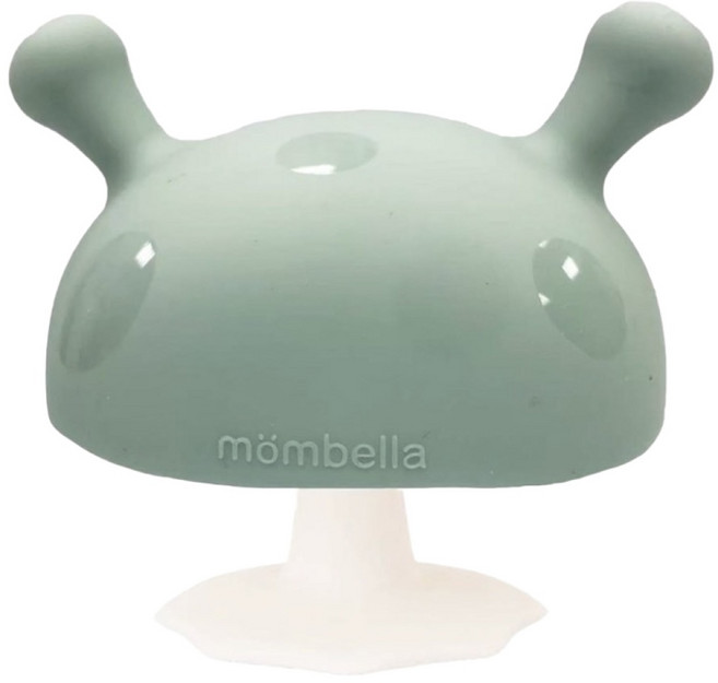Mombella 啾比小蘑菇 食用級矽膠色料 安全無憂 柔軟有彈性, 固齒器, 鋼鐵綠, 1個