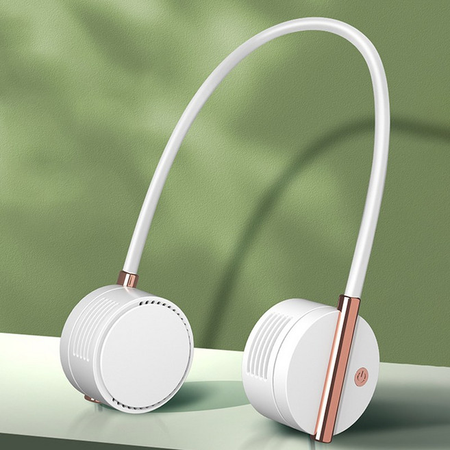 GHKO 날없는 넥밴드 선풍기 무선 목걸이 선풍기, 화이트