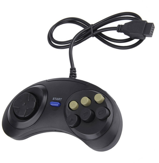 핸들 게임 컨트롤러 MAC 범용 MD2 PC 유선 클래식 제어 버튼 액세서리 원격 SEGA 드라이브 메가, 한개옵션1