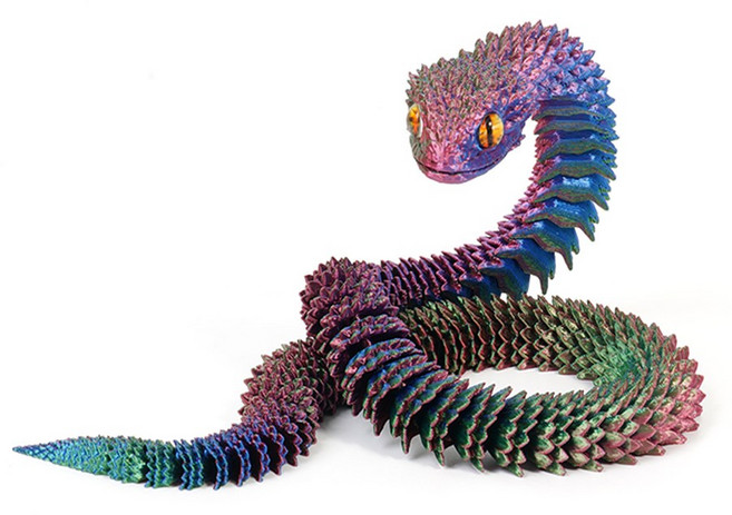 푸른 뱀 모형 인형 3D프린터 선물 소품, 60CM, 레인보우다크, 1개