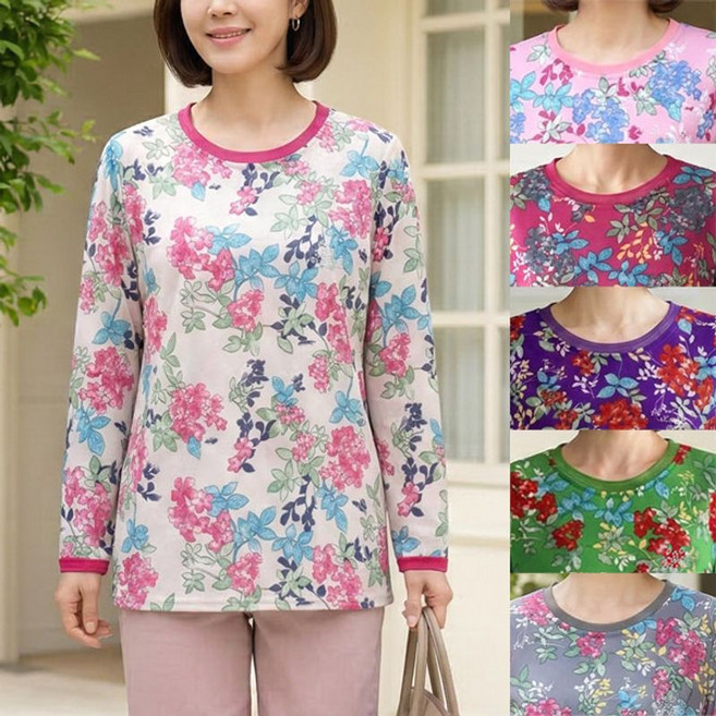 로즈맘 엄마옷 로즈맘 플로버꽃나염티셔츠