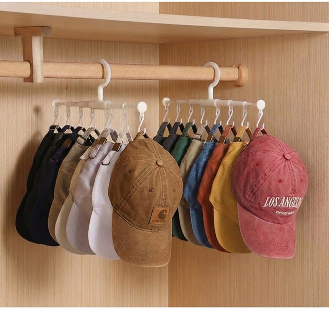 확장형 360도 회전 모자걸이 옷장정리 멀티행거, 화이트, 2개