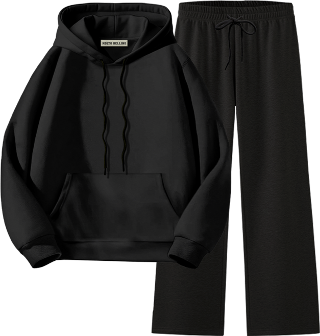 몰토벨리노 기모 무지 스탠다드핏 후드 일자팬츠 상하세트