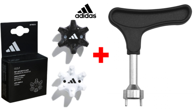 [아디다스코리아 정품] 아디다스 골프화 교체용 스파이크 징 20p NEW ThinTech, 화이트(20개)+렌치, 1개