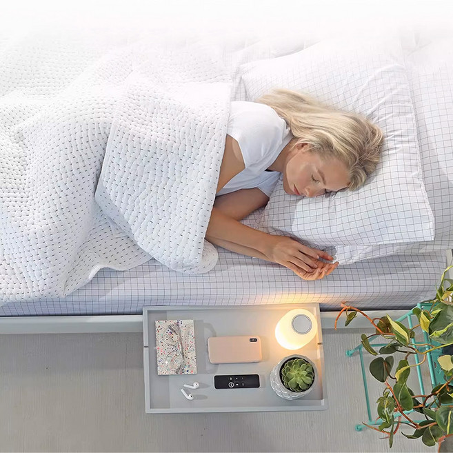 미니플 무타공 침대 사이드 수납 선반, 1세트, 화이트