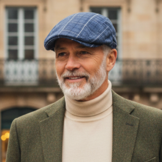 낭만삼춘 C13 클래식 체크무늬 봄 중년 남성 골프모자 헌팅캡 베레모