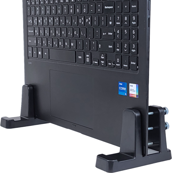 홈앤툴즈 노트북 태블릿 수직 세로 거치대 스탠드, 블랙, 1개