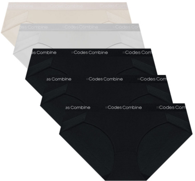코데즈컴바인이너웨어 5PACK 코데즈 극세사밴드 베이직 여자 햄팬티 5매세트