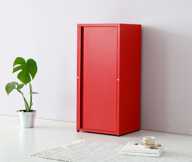 마켓비 DOMINIK 캐비넷 1문 수납장, 브릭레드, 브릭레드