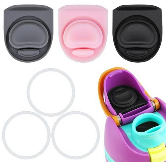 ZONBBEE Owala FreeSip 473.2ml16온스와 호환되는 교체용 스토퍼 및 개스킷 O 씰 링 473.2ml16/19/24/32/32/40온스 마우스 캡 실리콘, 3 Complete Seal Set, 3 Colors Set 3