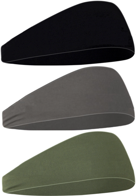 수논 스포츠 헤어밴드 땀흡수 기능성 머리띠, 1세트, 블랙+그레이+카키