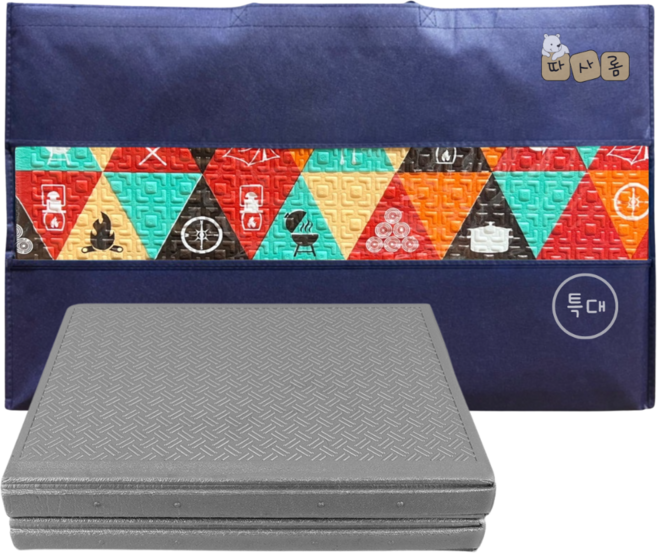 (따사롬) 두꺼운 엠보싱 양면 코팅 보온 단열 텐트 캠핑매트 돗자리 ( 중형 / 대형 / 특대형 ) from 티제이글로벌, 캠핑패턴 오렌지