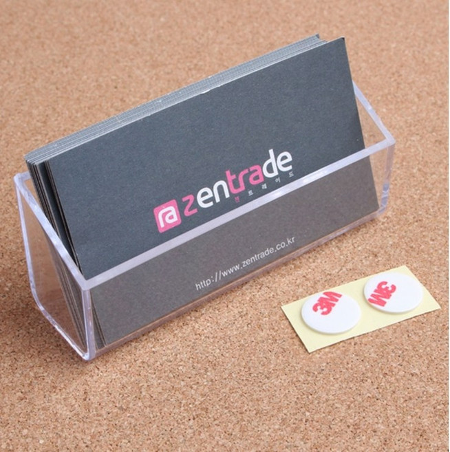 상세정보참조 투명 벽에 붙이는 부착 1단 명함꽂이 케이스, 1개