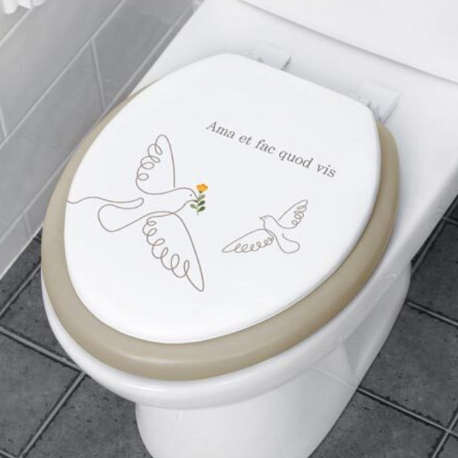 소프트 변기 뚜껑 중형 O형 새 변기커버 카바 덮개 교체, 1개