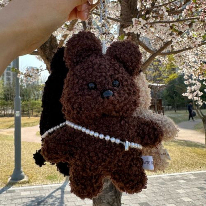 부클 곰돌이 인형 키링 가방 장식 진주 포인트 귀여운 백참 키홀더