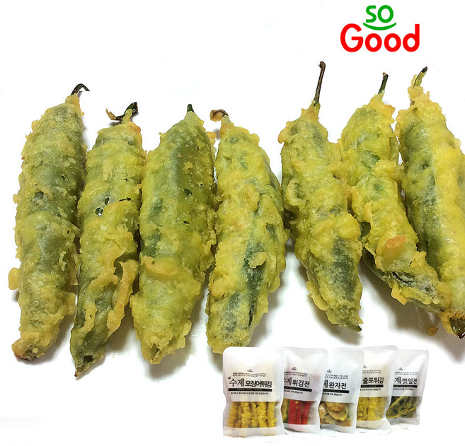 쏘굿 수제 고추튀김 국산 고추속에 다양한 재료를 꽉 채운 튀김, 300g, 1개