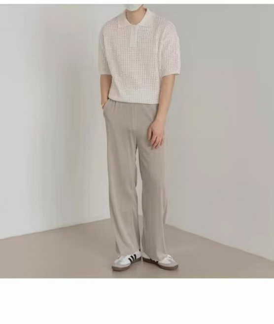 透氣網狀針織POLO衫 男款夏季休閒百搭短袖上衣