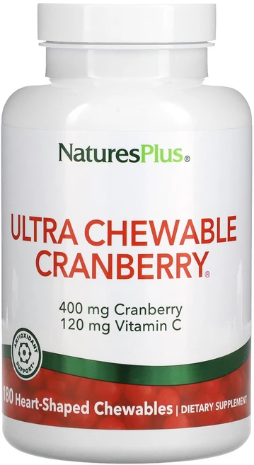 네이쳐스플러스 울트라 츄어블 크랜베리 비타민 C 함유 천연 크랜베리딸기 맛 180 러브-베리즈, 180정, 180개 - 쿠팡