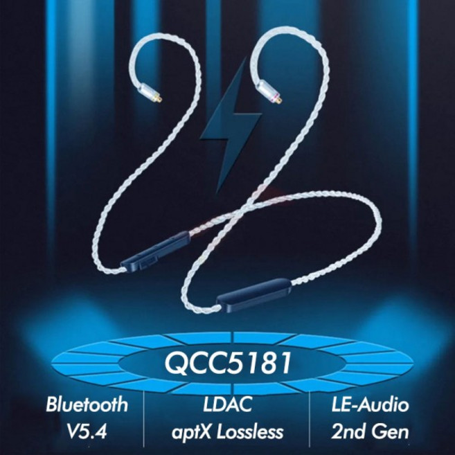 QCC5181 LDAC 무선 모듈 Bluetooth 호환 54 이어폰 분리형 케이블 aptX 음성 32kHz cVc100 HD 마이크 MMCX, 01 China Mainland, 02 IE40PRO