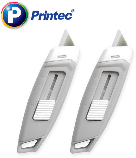 프린텍 세라믹 안전 커터 그레이 택배칼 언박싱칼 박스칼 자석 부착, 2개, 그레이 (CC95)