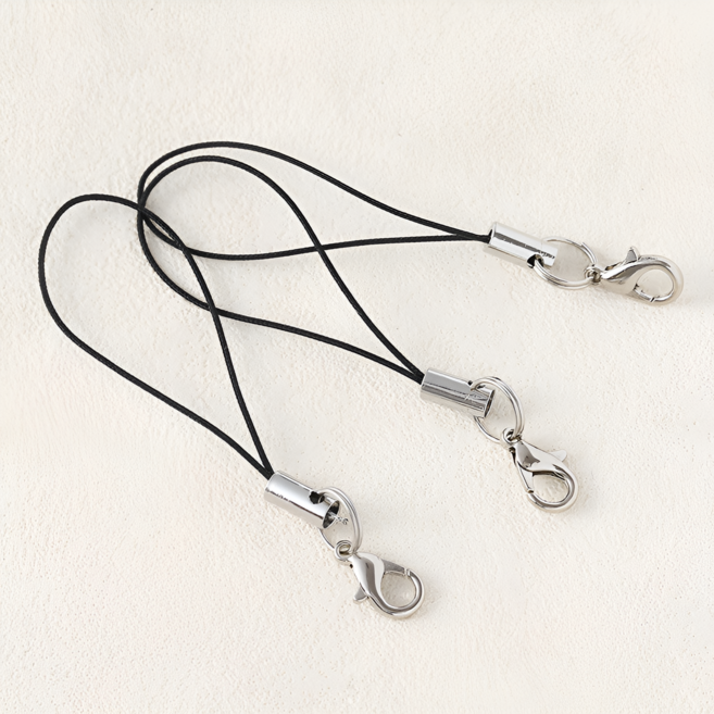 다용도 스트랩 집게고리 DIY 핸드폰 키링 부자재 50P 세트, 50개, 블랙