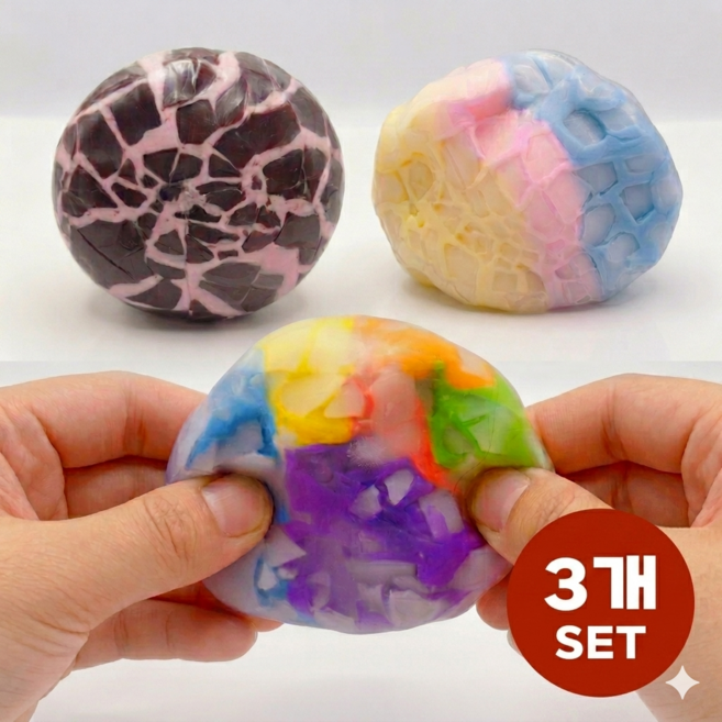 피제닉 왁뿌볼 3개세트 말랑이, 1세트, 58g, 3개 세트