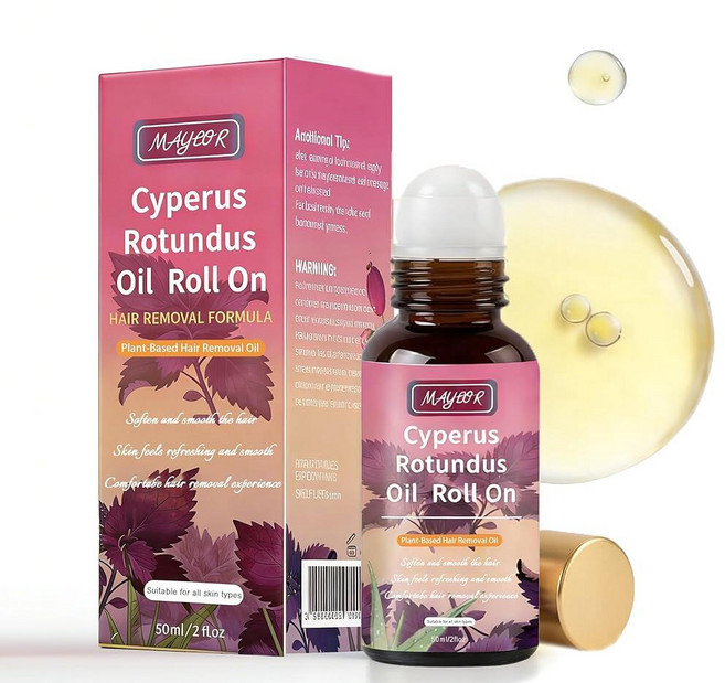 Cyperus Rotundus 오일 롤온 | 천연 견과류 잔디 오일 모발 재성장을 늦추고 면도기 범프를 진정시킵니다 | 얼굴 및 몸의 민감한 피부를 위한 면도 후 및 왁스 후, Cyperus Rotundus 오일 롤온 | 천연 견과, 0.6783400996393005