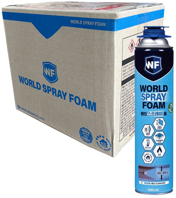 월드 우레탄폼 스프레이 단열폼 건용, 1박스