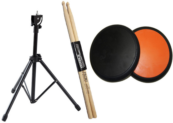 국산 루딕 드럼 연습패드 SET-LUDWIG 실리콘 연습패드 8인치+전용 스탠드+스틱1조, 오렌지패드, 패드스탠드 기본형, 1개