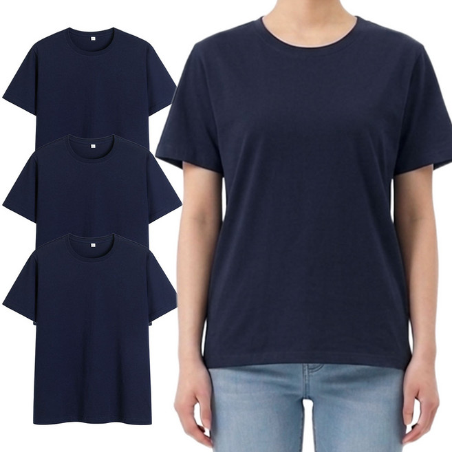 남녀공용 30수 무지반팔티 면티 교복티 반팔 면 티셔츠 흰티 기본티 무지 3장 알티엑스스포츠