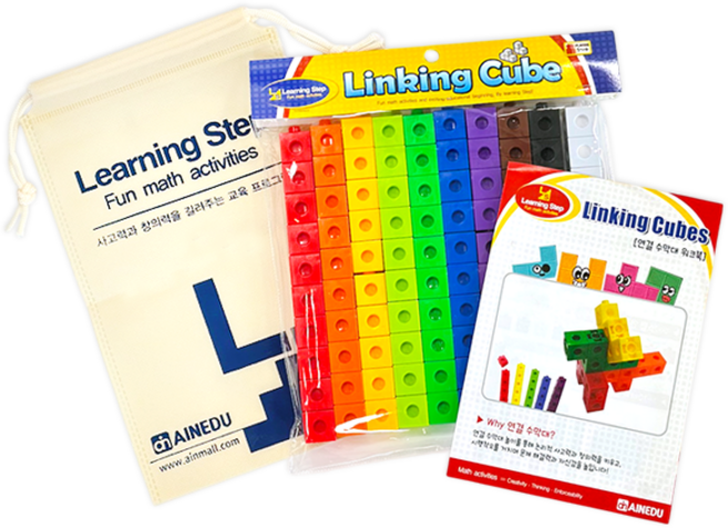 러닝스텝 연결큐브 10색 100pcs (워크북+파우치 증정)