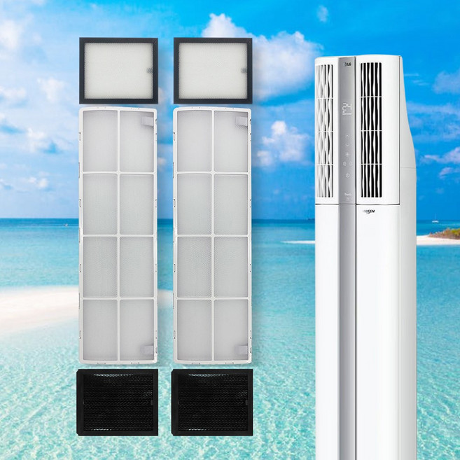 LG 휘센 에어컨필터 스탠드형 듀얼 스마트 2in1 위너 칸 벽걸이 타워플러스I 손연재 크라운 신형 구형 호환, 1세트, 듀얼 신형 완벽세트(탈취2EA+미니2EA+플러스2EA)